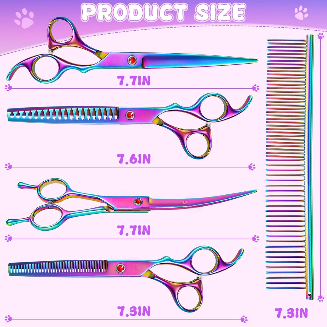 Pet Grooming Scissors Kit – Professional Dog & Cat Hair Cutting Tools | Bite Instruments