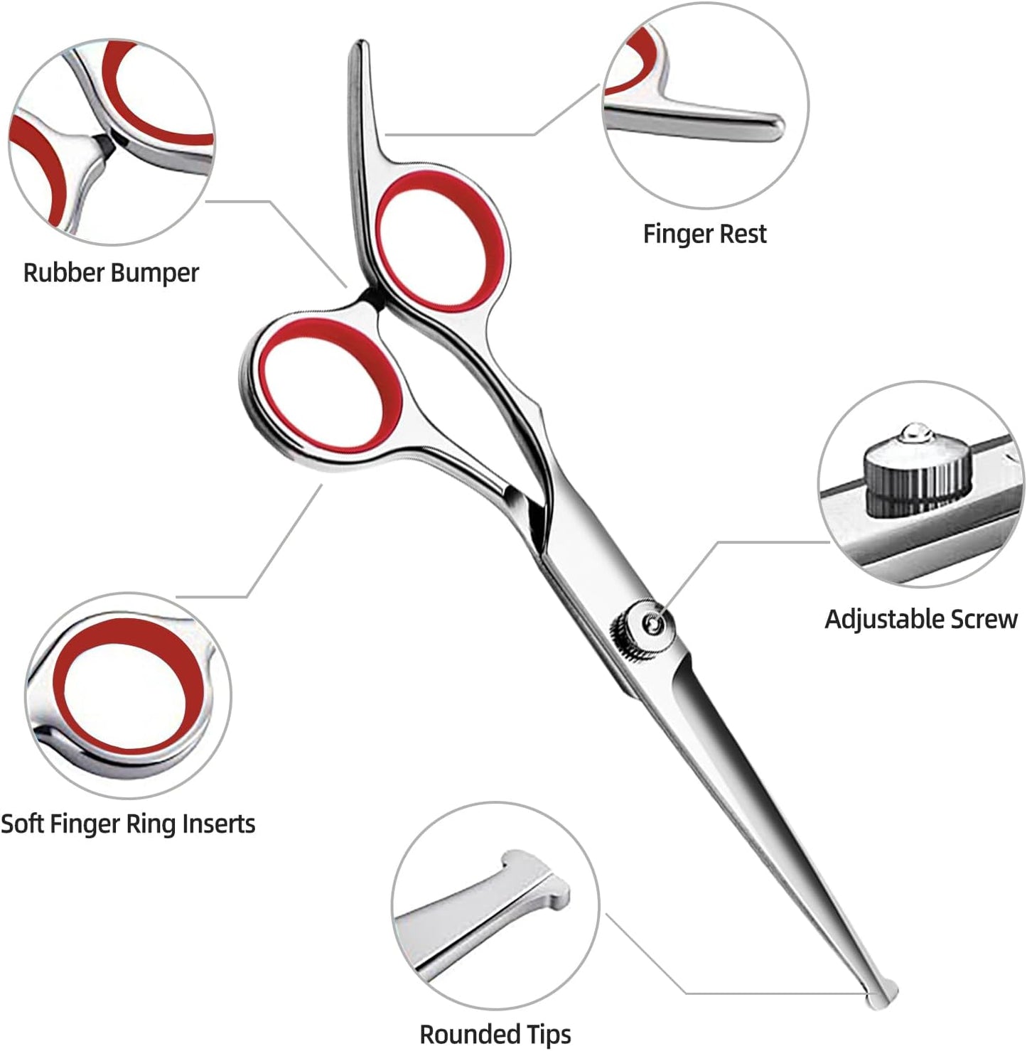 Multifunctional 6 in 1 Dog Grooming kit,cat grooming kit, dog grooming scissors, Stainless Steel Grooming Kit with Titanium Coating for Dogs and Cats.
