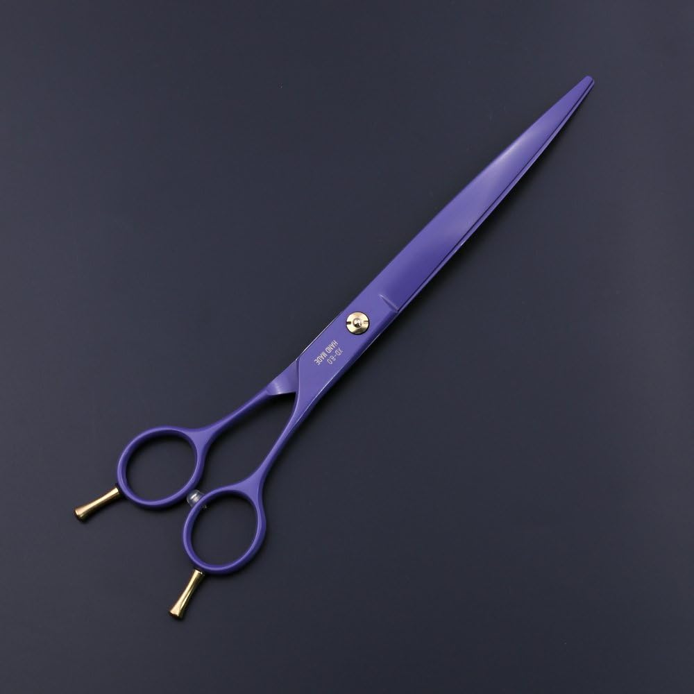 Purple Dragon Professional 8.0-inch Dog Grooming Scissors Set - Straight, Curved & Chunker Shears