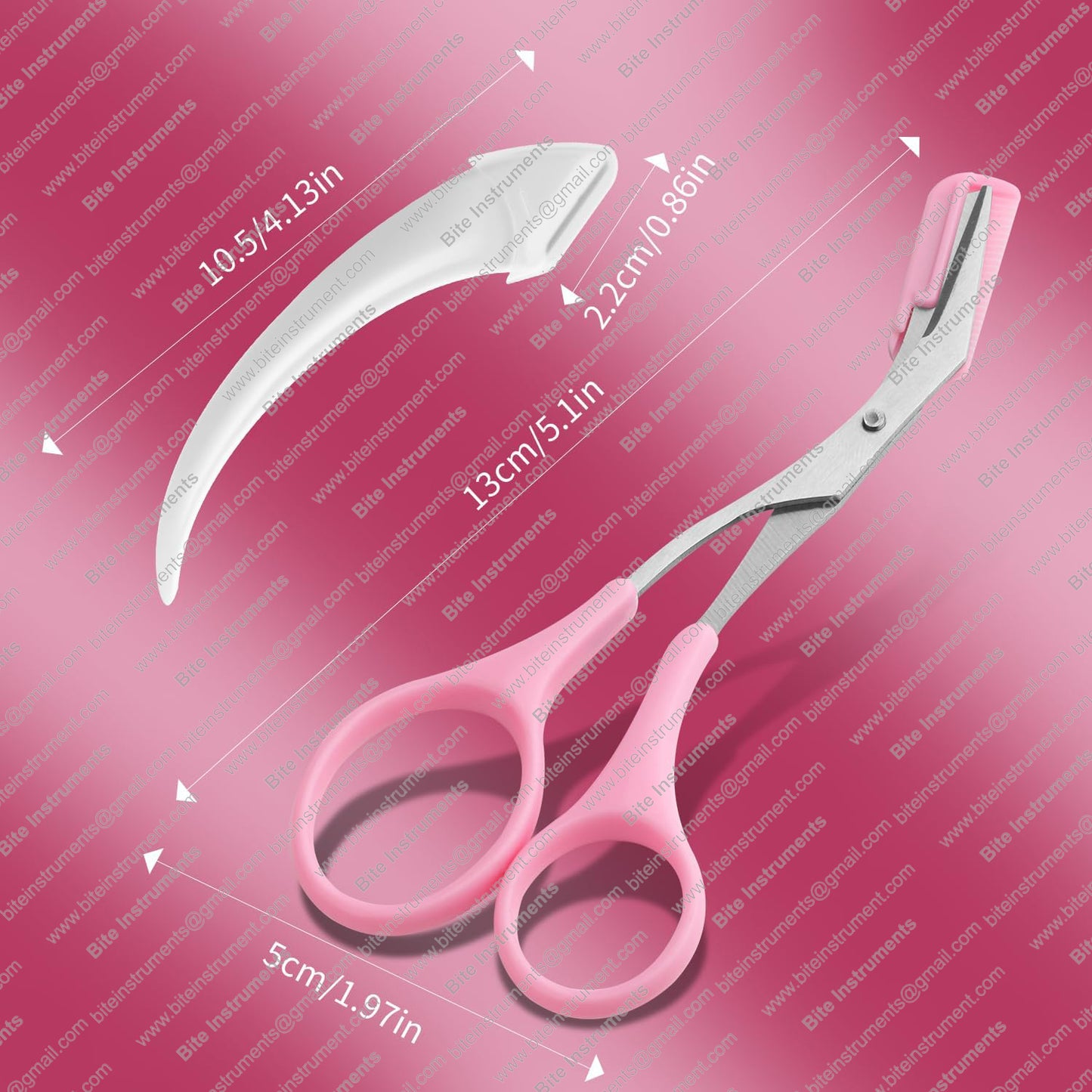 Bite Instruments 3pcs-Eyebrow Scissors with Eyebrow Razor,Professional Eyebrow Trimmer Scissors