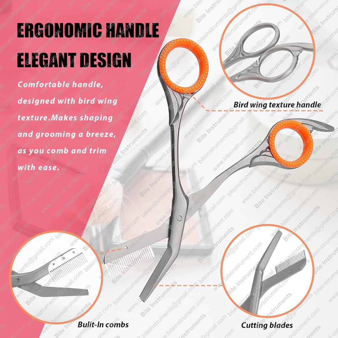 Professional Eyebrow Trimming Scissors | Precision Brow Shaping Tool by Bite Instruments