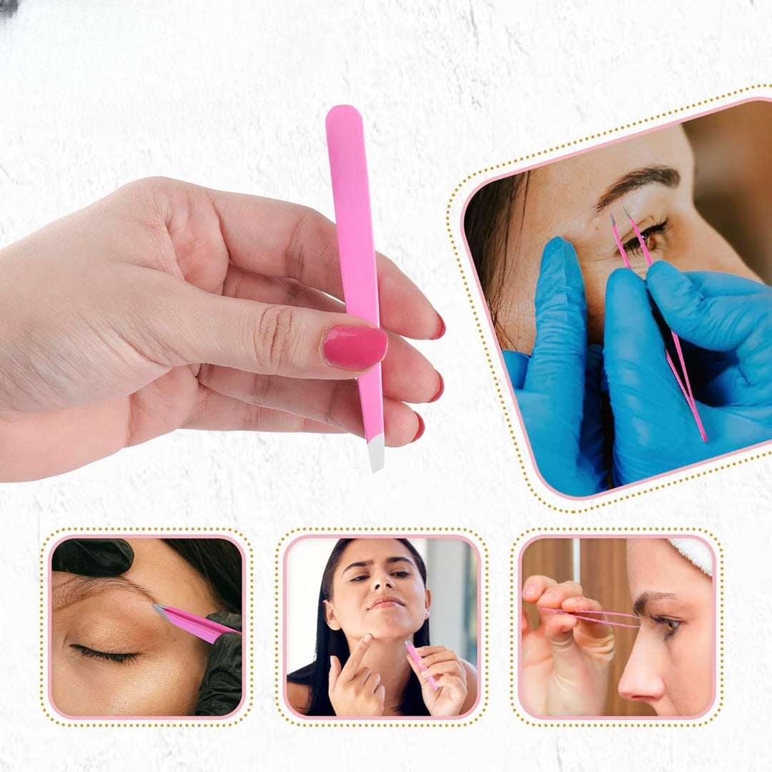 Bite Instruments Professional Precision Eyebrow Tweezers for Women Facial Hair Removal