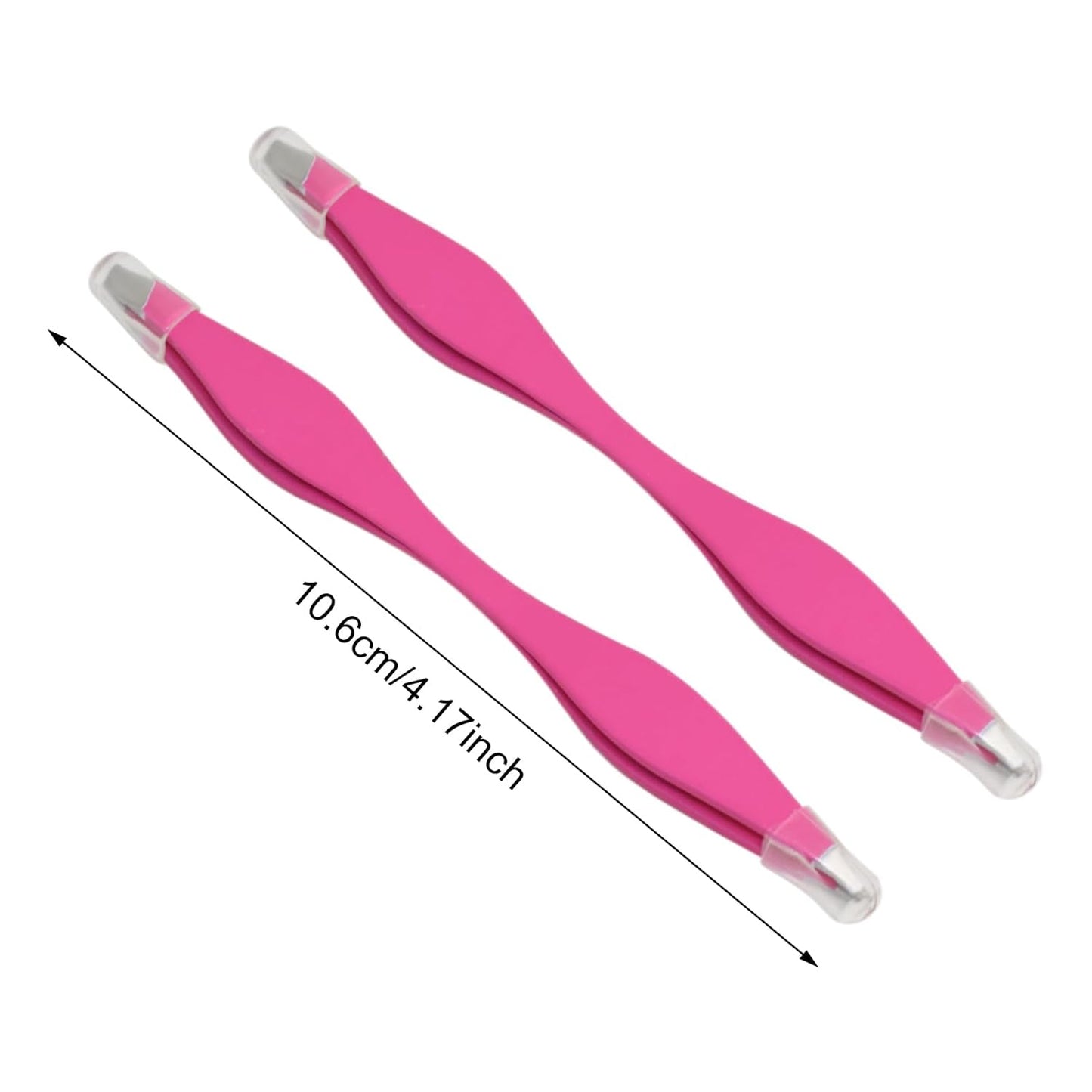 2pcs Double End Pointed and Slant Tip Tweezers Set for Eyebrow and Ingrown Hair
