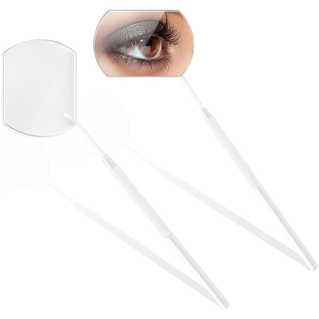Bite Instruments 2 Pieces Eyelash Extension Mirror Half-moon Shape Lash Mirror 1.96 inch Stainless Steel