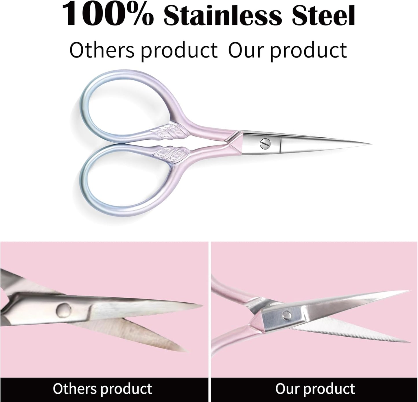 Professional Grooming Scissors with Stainless Steel for Facial Hair, Eyebrows, Beard, Ear, Nose