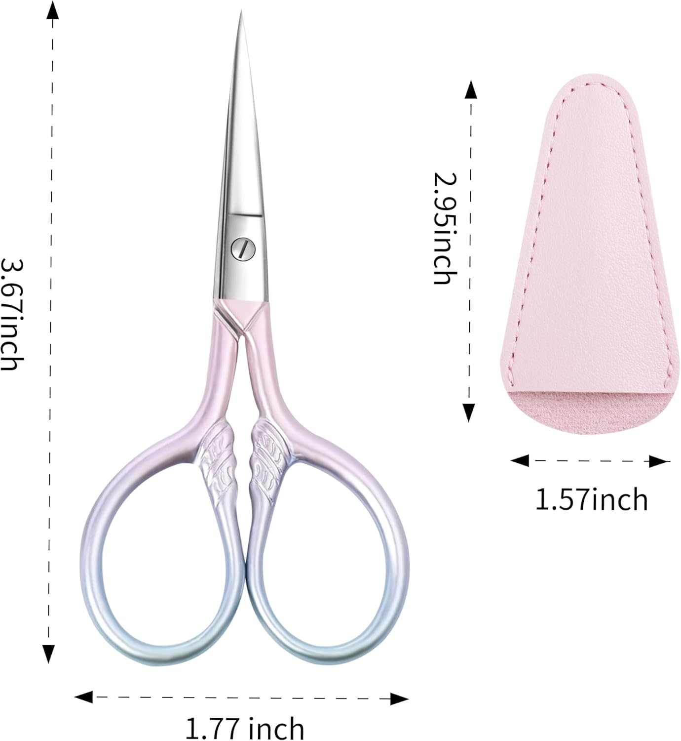 Professional Grooming Scissors with Stainless Steel for Facial Hair, Eyebrows, Beard, Ear, Nose