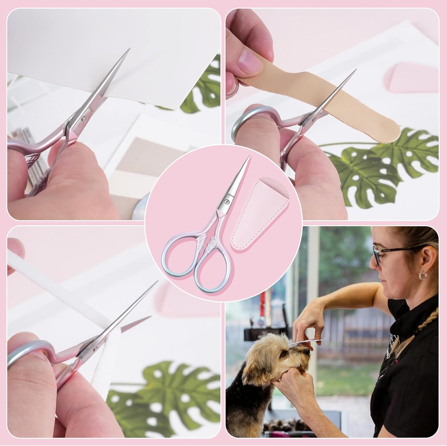 Professional Grooming Scissors with Stainless Steel for Facial Hair, Eyebrows, Beard, Ear, Nose