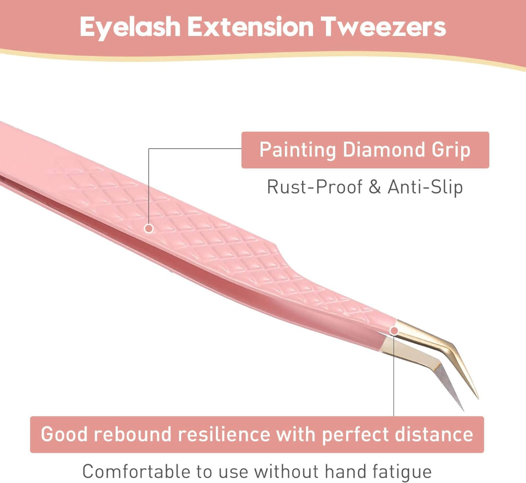 Professional Stainless Steel Eyelash Tweezers for Volume Eyelash Extensions