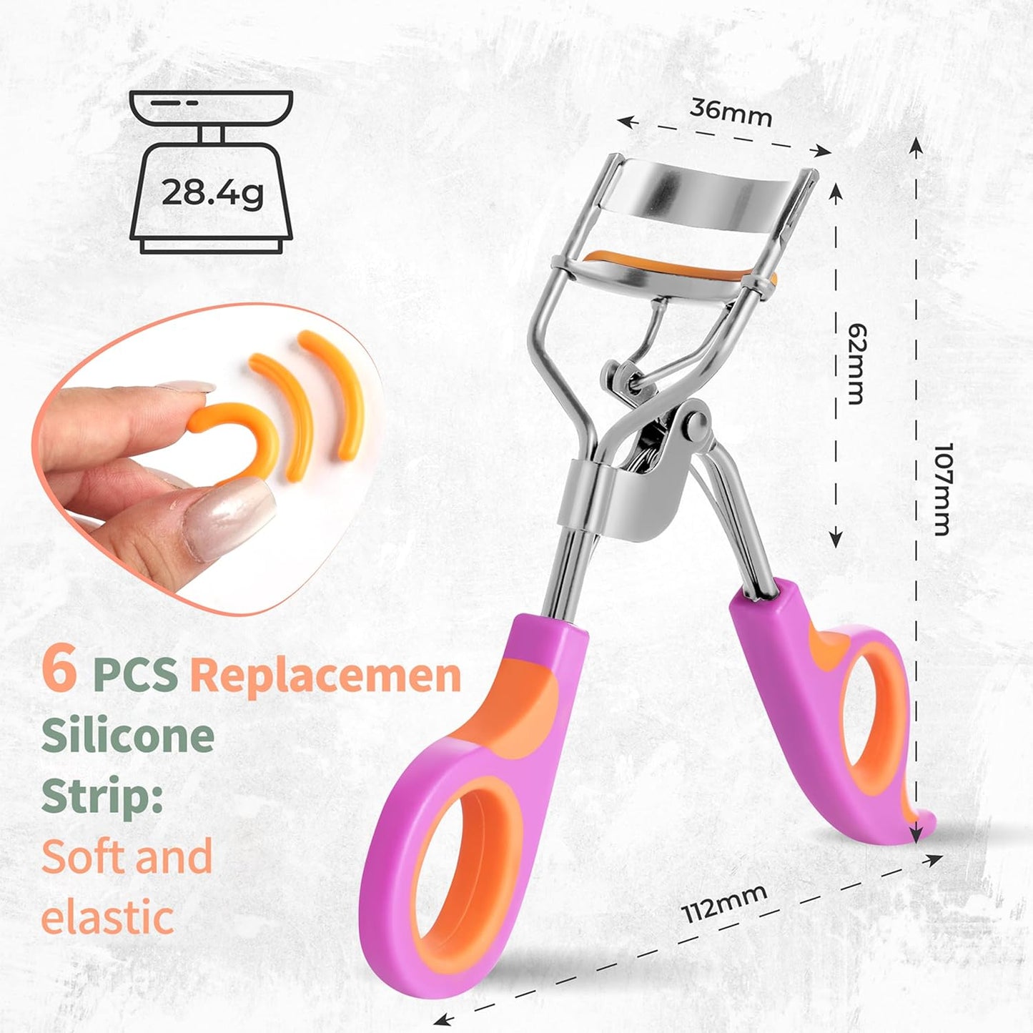 Bite Instruments Premium Quality Eyelash Curler with 6PCS Extra Replacement Pads Easy to Hold and Use