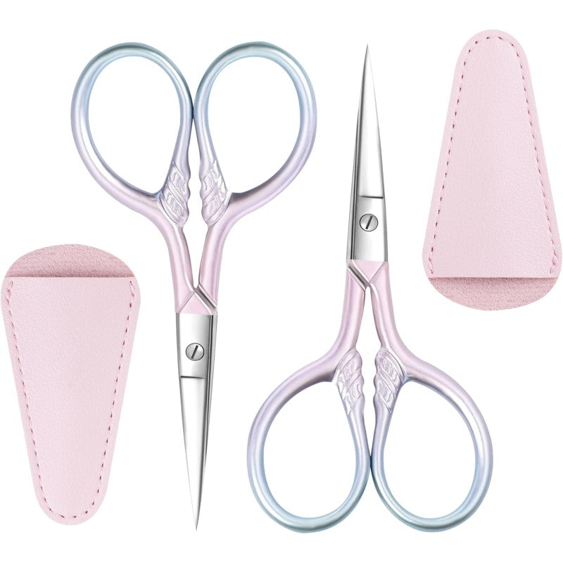 Professional Grooming Scissors with Stainless Steel for Facial Hair, Eyebrows, Beard, Ear, Nose
