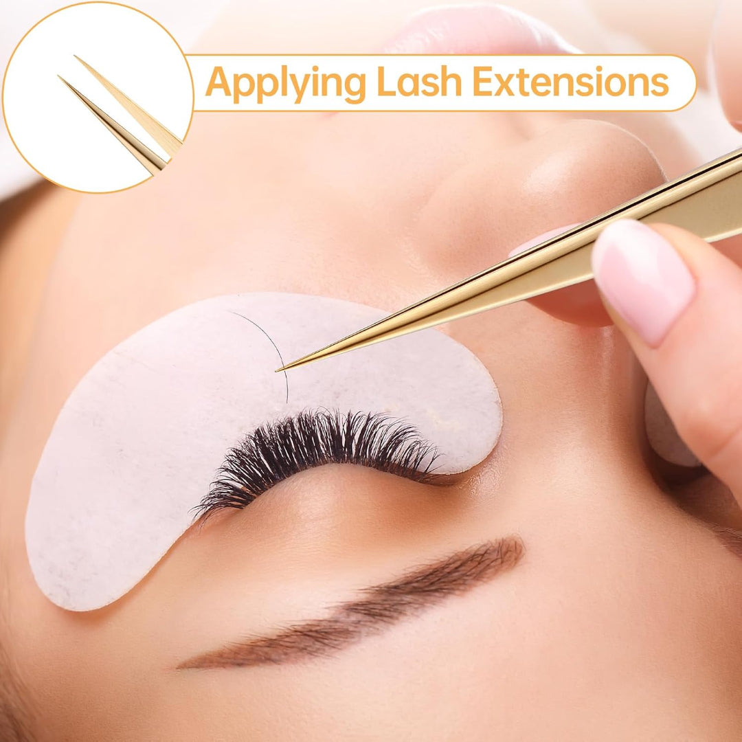Bite Instruments Gold Straight Eyelash Extension Tweezer | Precision Isolation Tool Elegant Colors