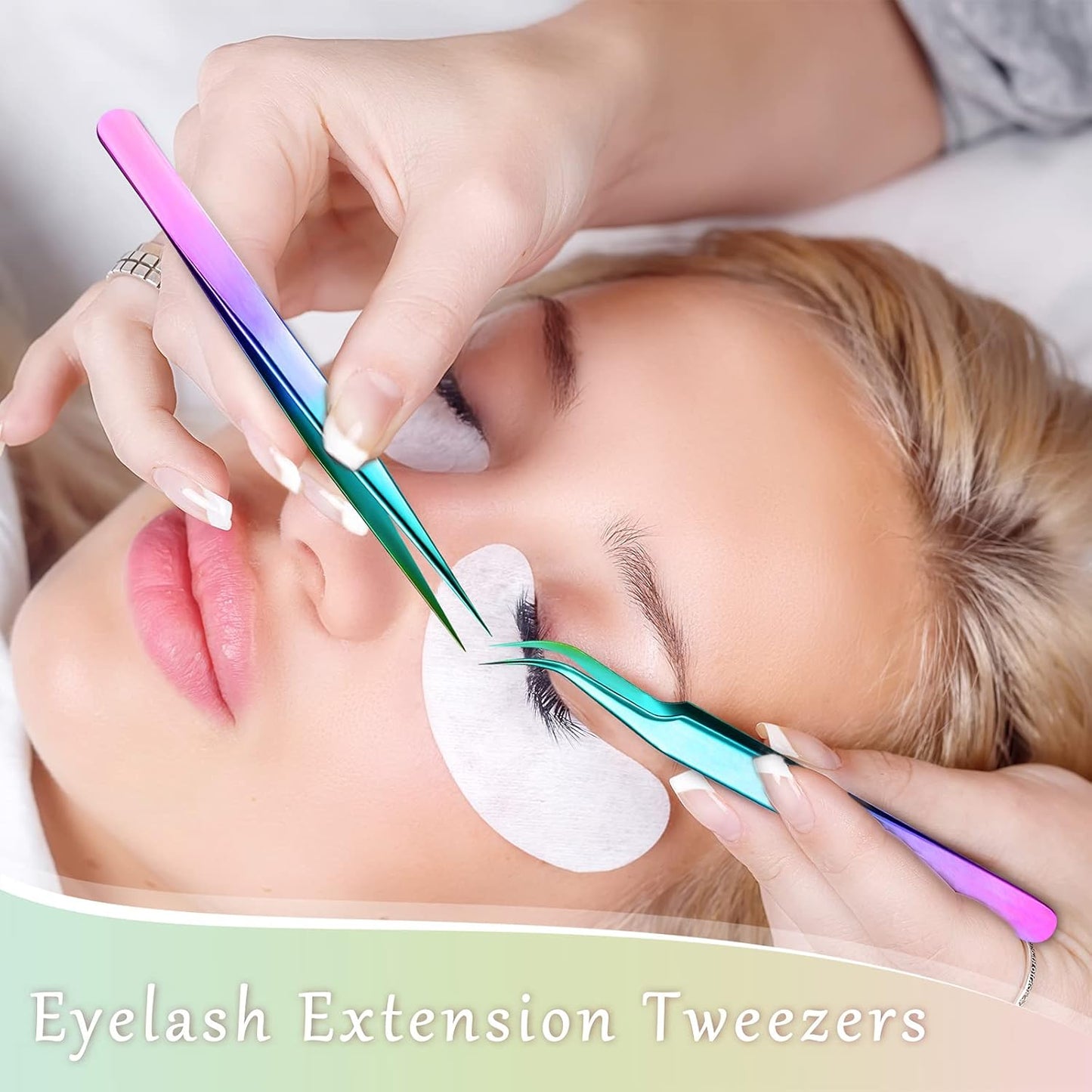 6 Pcs High Precision Eyelash Tweezers for Lash Extension, Stainless Steel for Volume Eyelash
