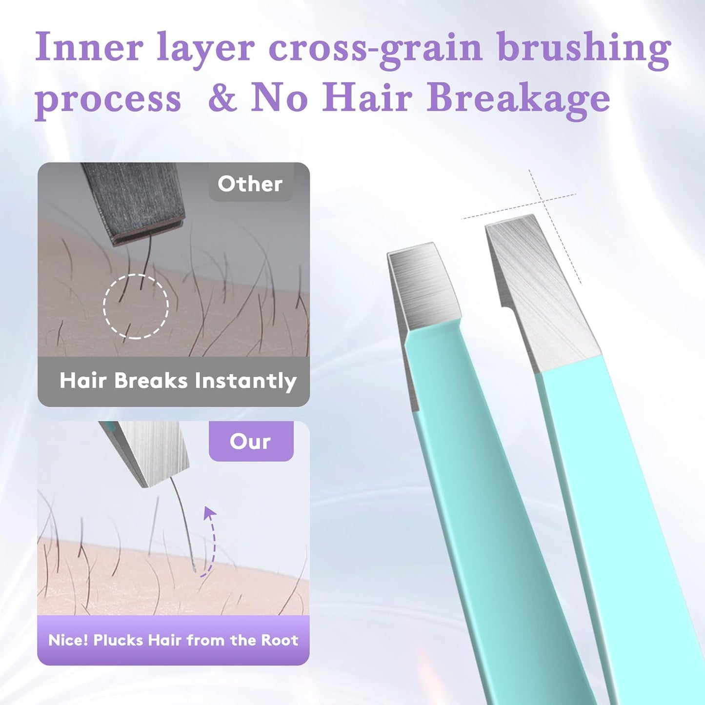 Tweezers for Women Facial Hair, 4 Pack Tweezer Set for Eyebrow Ingrown Hair