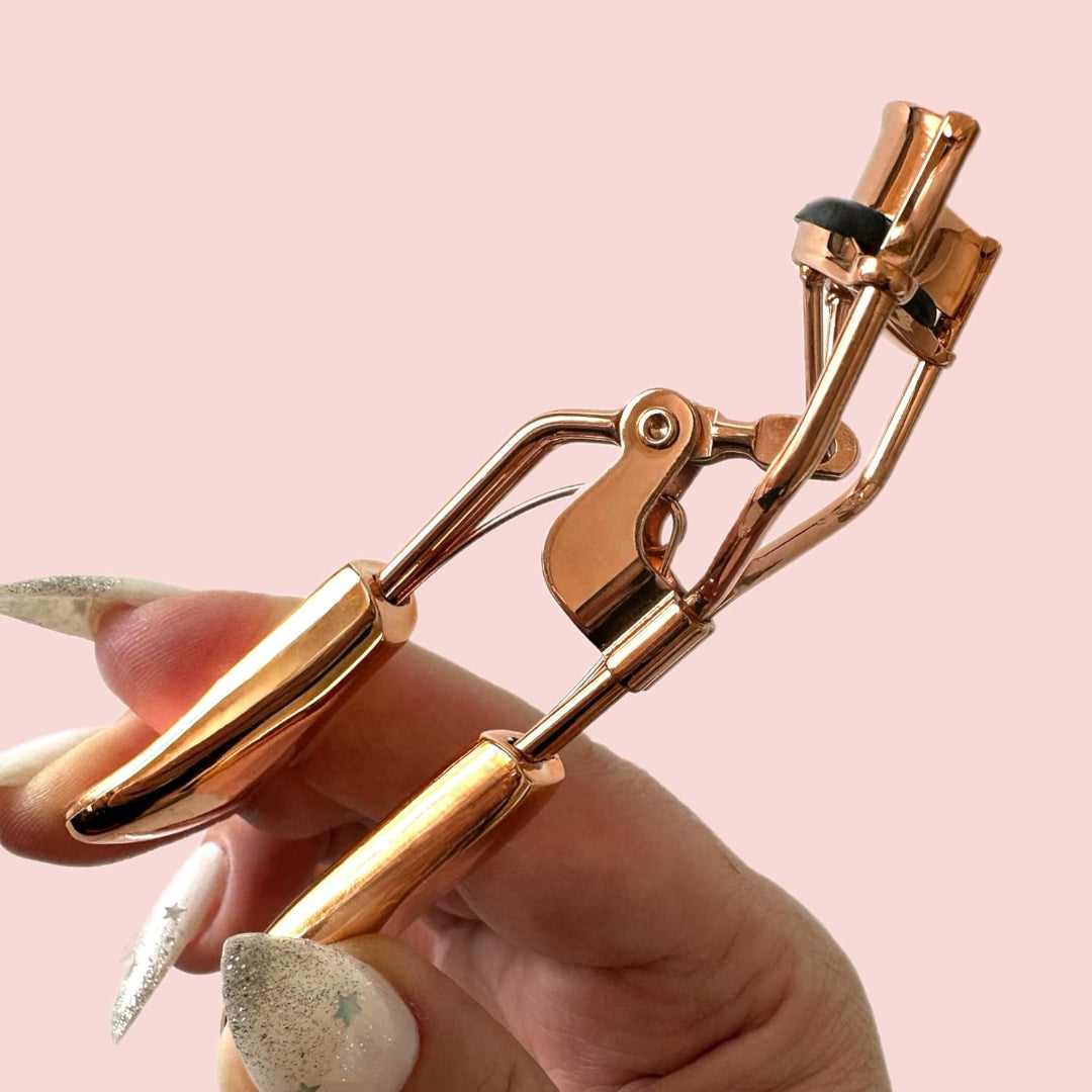 Bite Instruments Premium Bronze Eyelash Curler with 2 Advanced Silicone Refill Pads & Fits All Eye Shapes