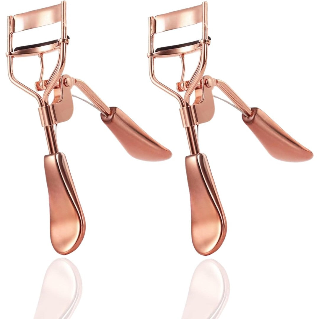 Bite Instruments Premium Bronze Eyelash Curler with 2 Advanced Silicone Refill Pads & Fits All Eye Shapes