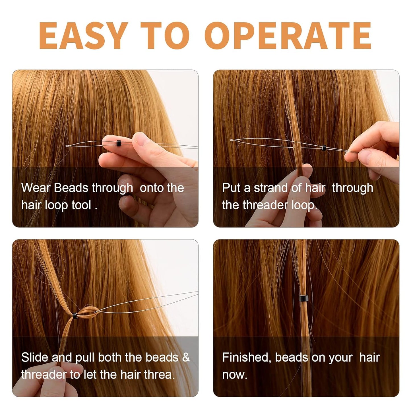 Bite Instruments Hair Extension Loop Tool & Pulling Needle – Micro Bead & Ring Threader