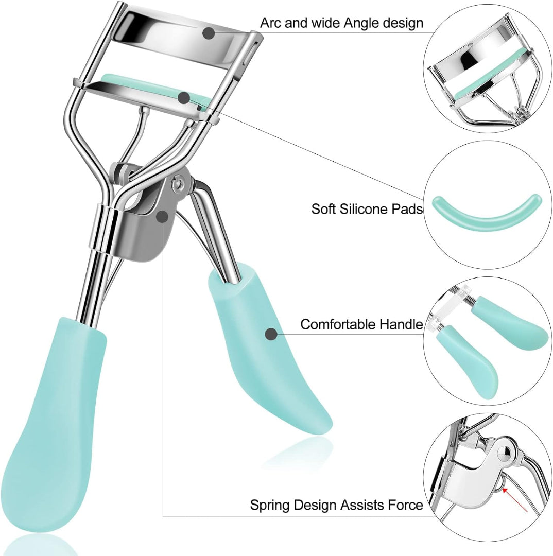Bite Instruments Premium Bronze Eyelash Curler with 2 Advanced Silicone Refill Pads & Fits All Eye Shapes