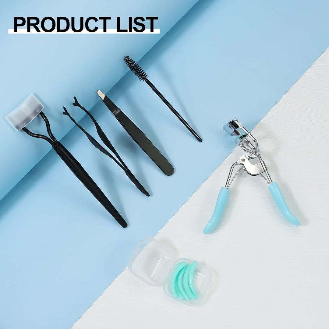 Eyelash Curler with Comb and Brush Fit All Eye Shape Curved Eyelash Curlers
