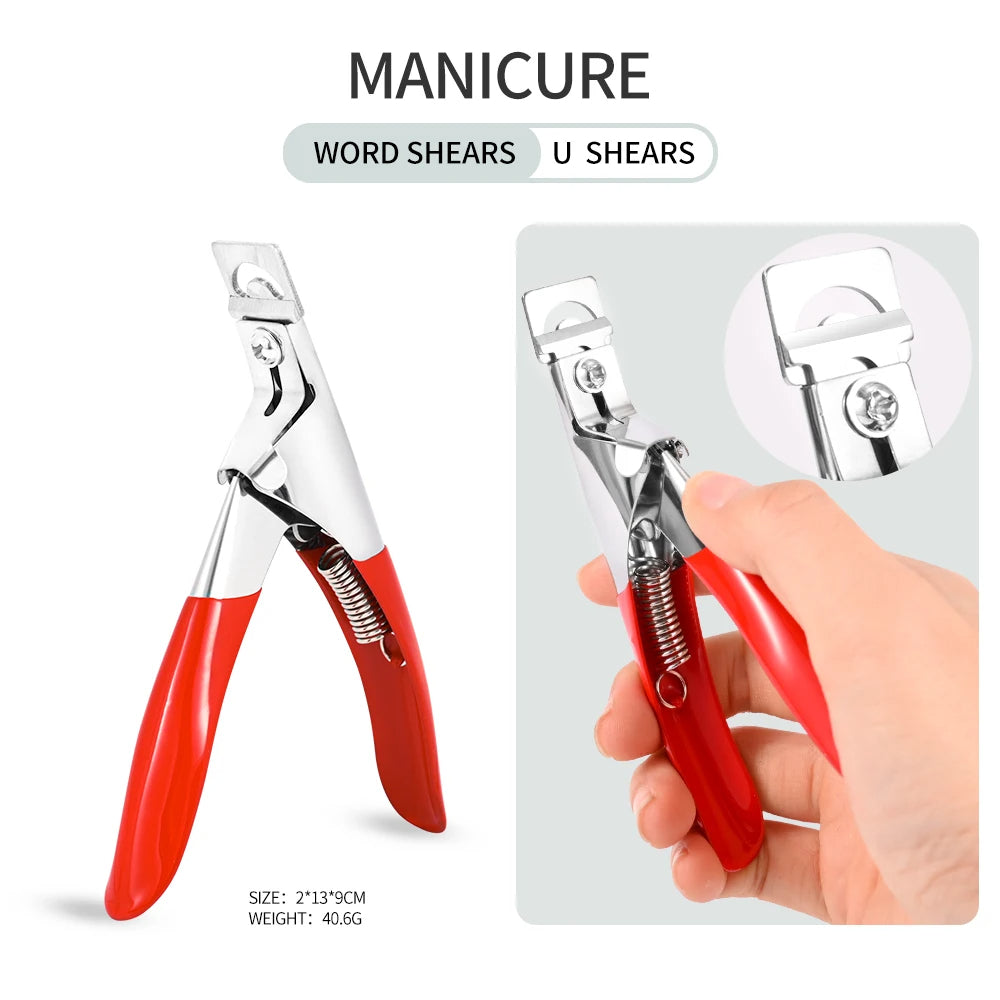 Professional Manicure Tips Cutter Acrylic Nail Clipper False Nail Scissors Edge Art Tool
