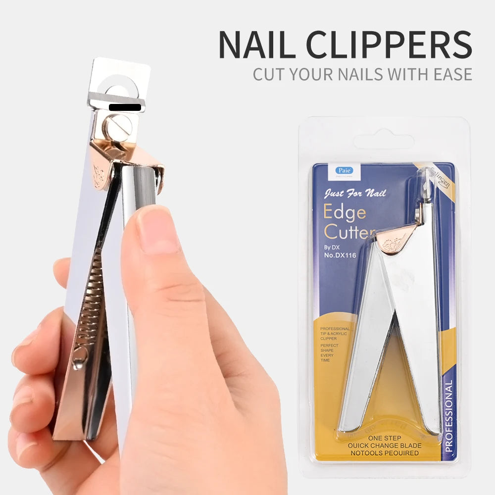 Professional Manicure Tips Cutter Acrylic Nail Clipper False Nail Scissors Edge Art Tool