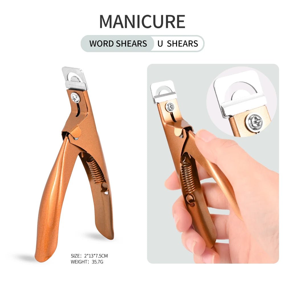 Professional Manicure Tips Cutter Acrylic Nail Clipper False Nail Scissors Edge Art Tool