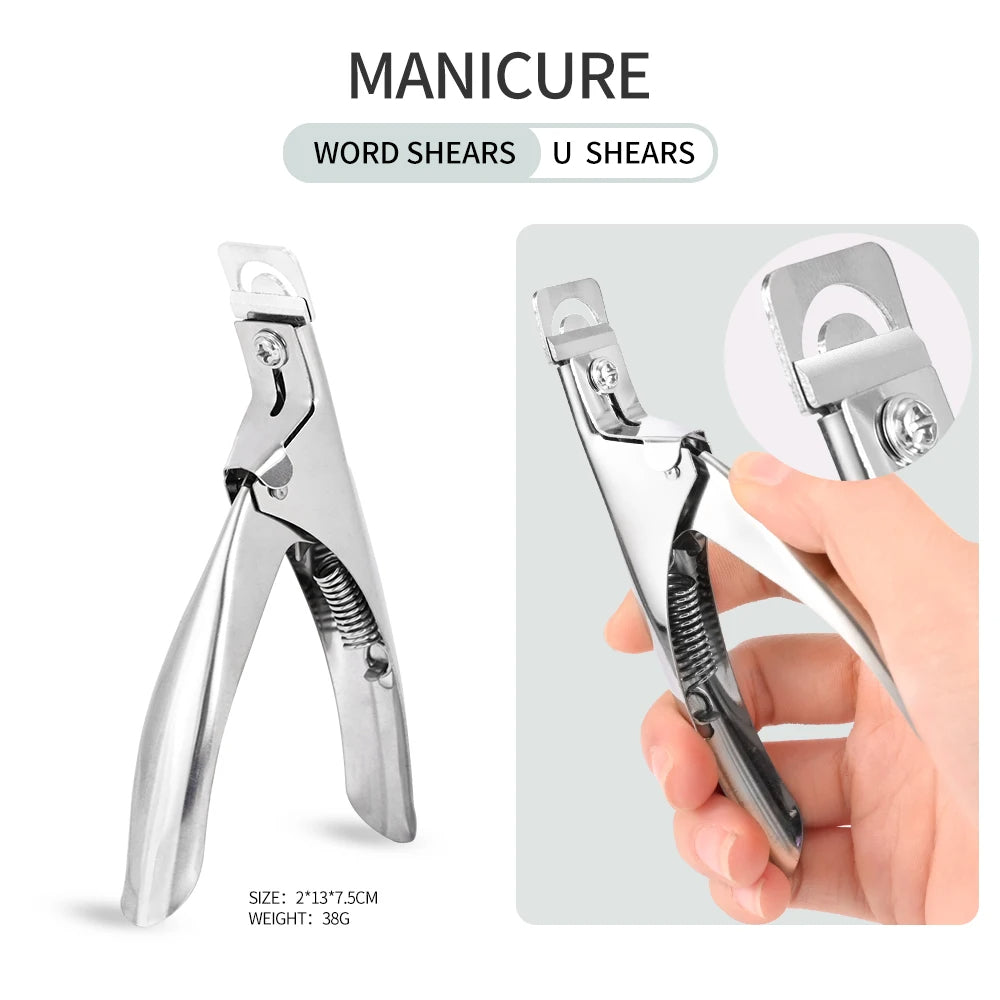 Professional Manicure Tips Cutter Acrylic Nail Clipper False Nail Scissors Edge Art Tool
