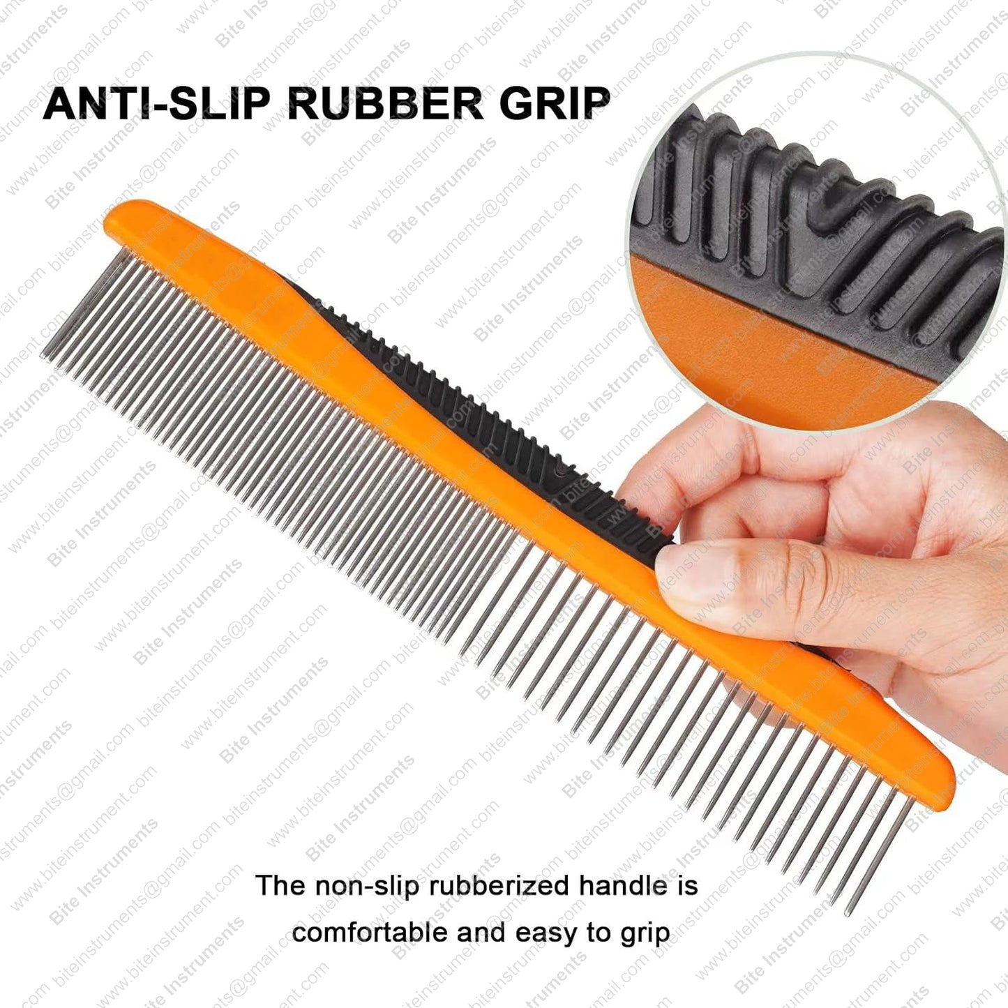 Dog Grooming Comb with Anti-Slip Handle | Bite Instruments