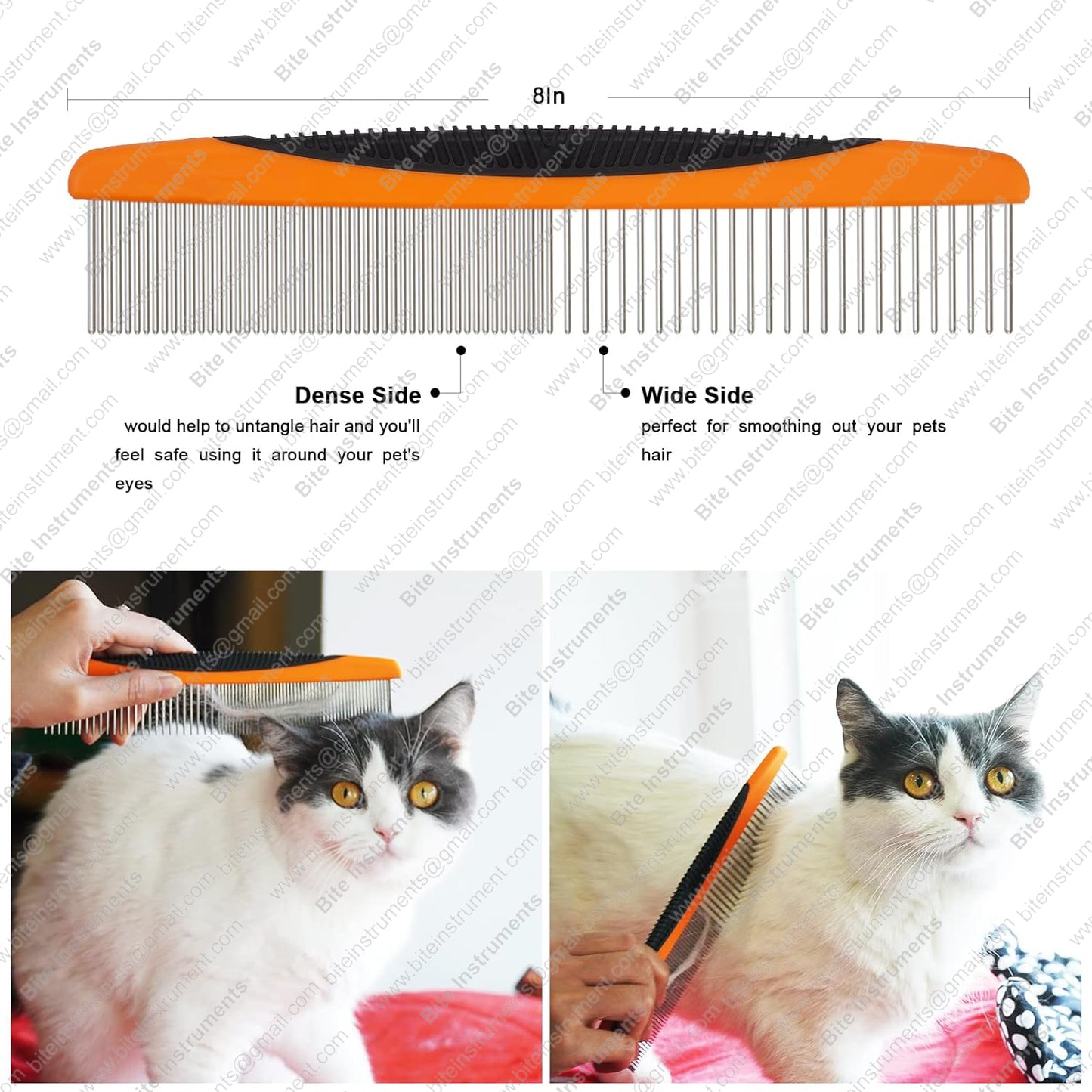 Dog Grooming Comb with Anti-Slip Handle | Bite Instruments