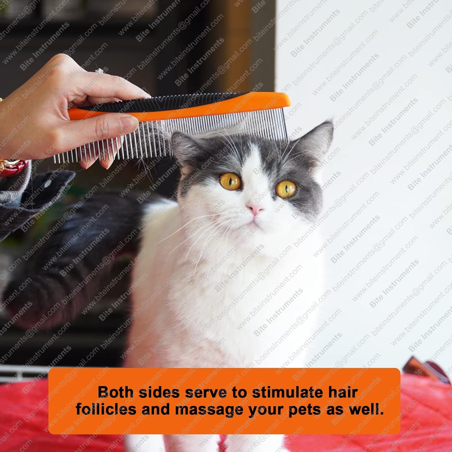 Dog Grooming Comb with Anti-Slip Handle | Bite Instruments