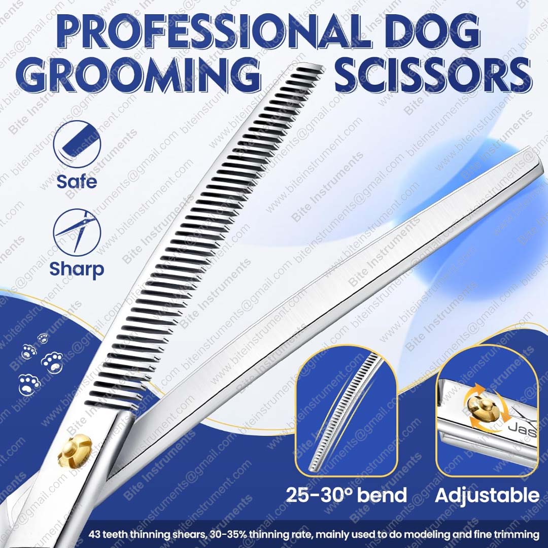 Curved Thinner Grooming Scissors for Dogs & Pets | Bite Instruments