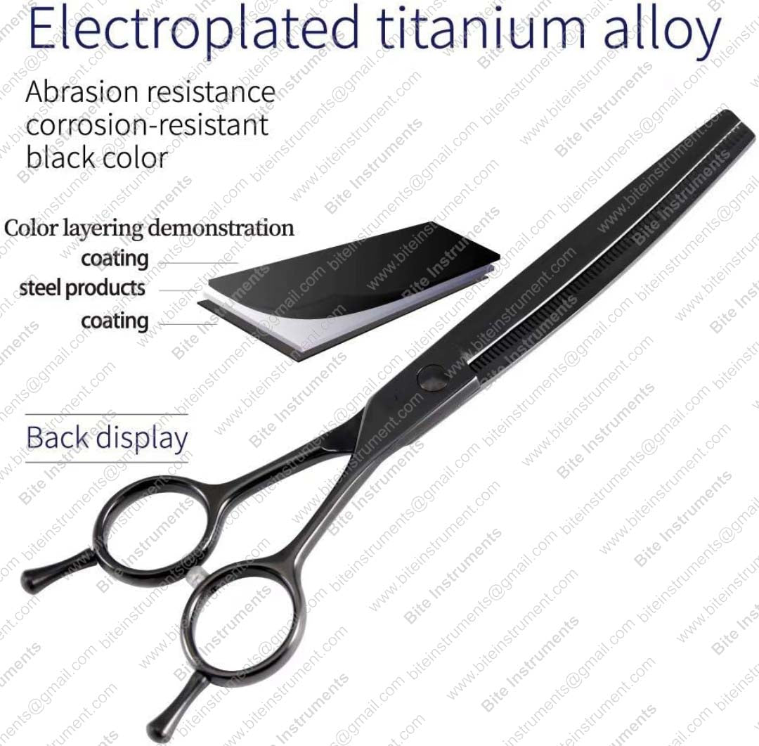 Curved Thinning Grooming Scissors for Dogs & Pets Professional Pet Hair Thinners | Bite Instruments