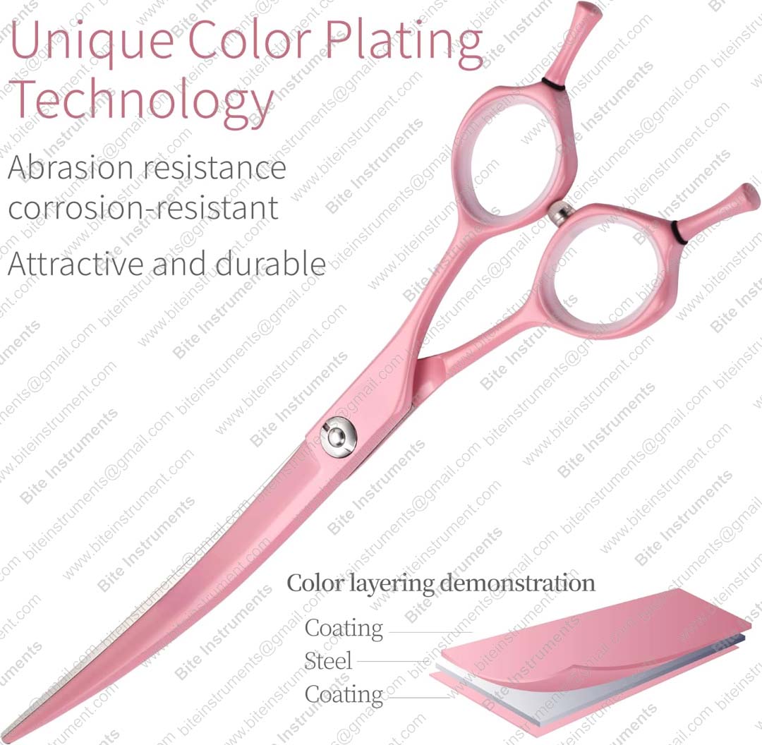Professional Curved Dog Grooming Scissors – Pet Hair Cutting Shears | Bite Instruments