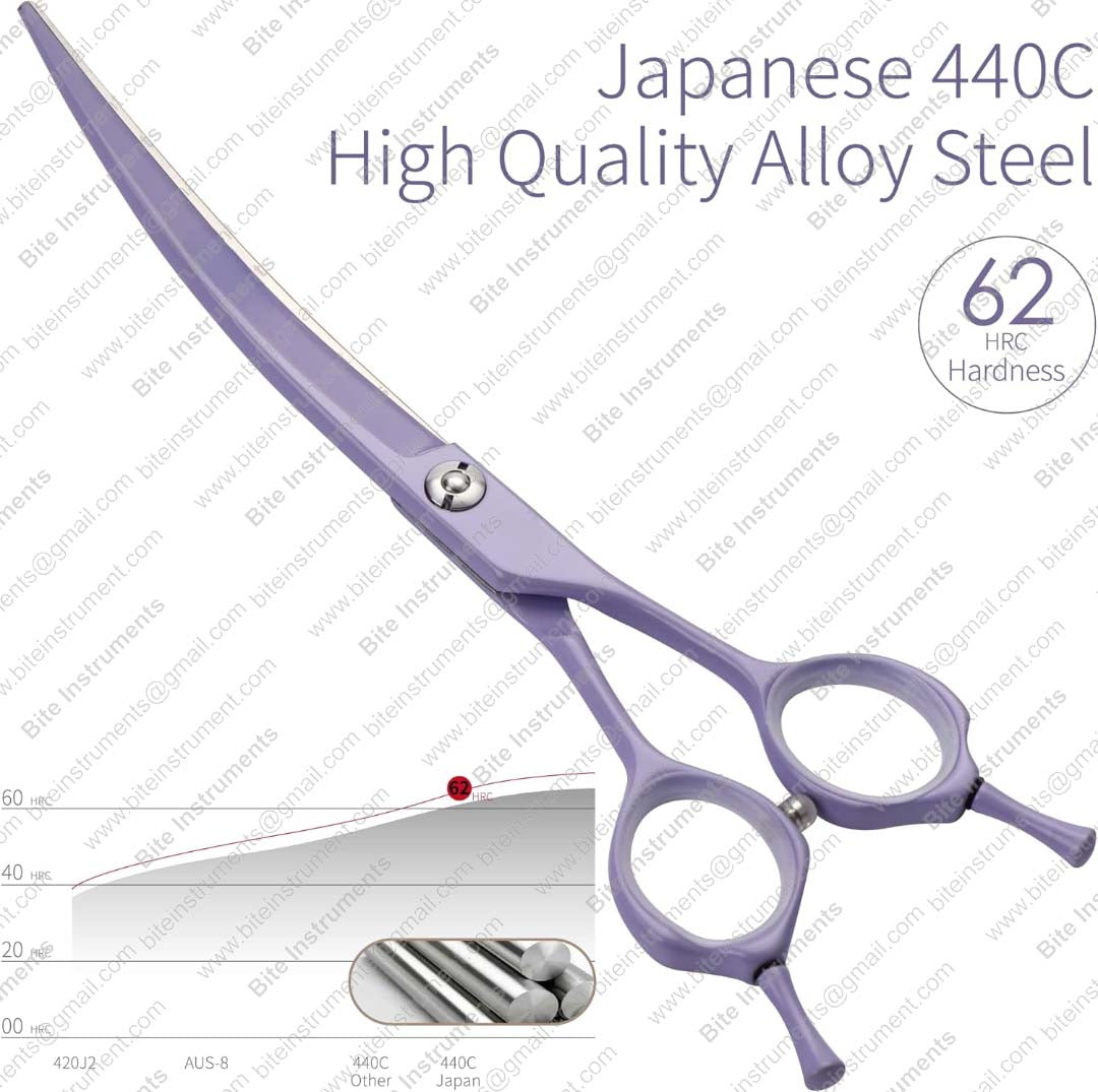 Premium Stainless Steel Curved Dog Grooming Scissors – Pet Shears | Bite Instruments