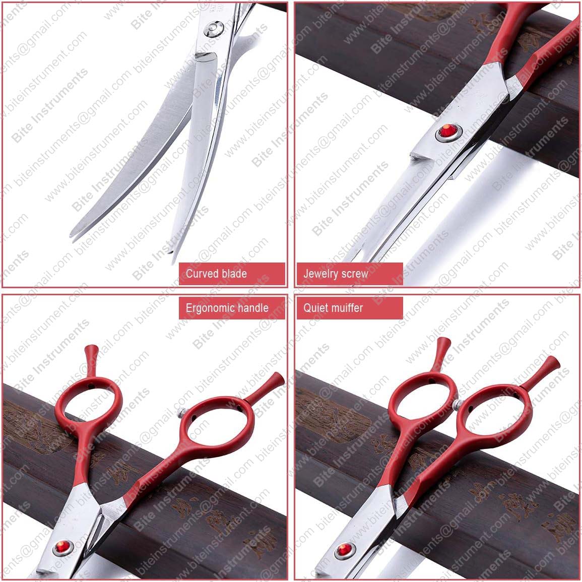 Curved Grooming Scissors for Dogs & Cats – Professional Pet Shears by Bite Instruments
