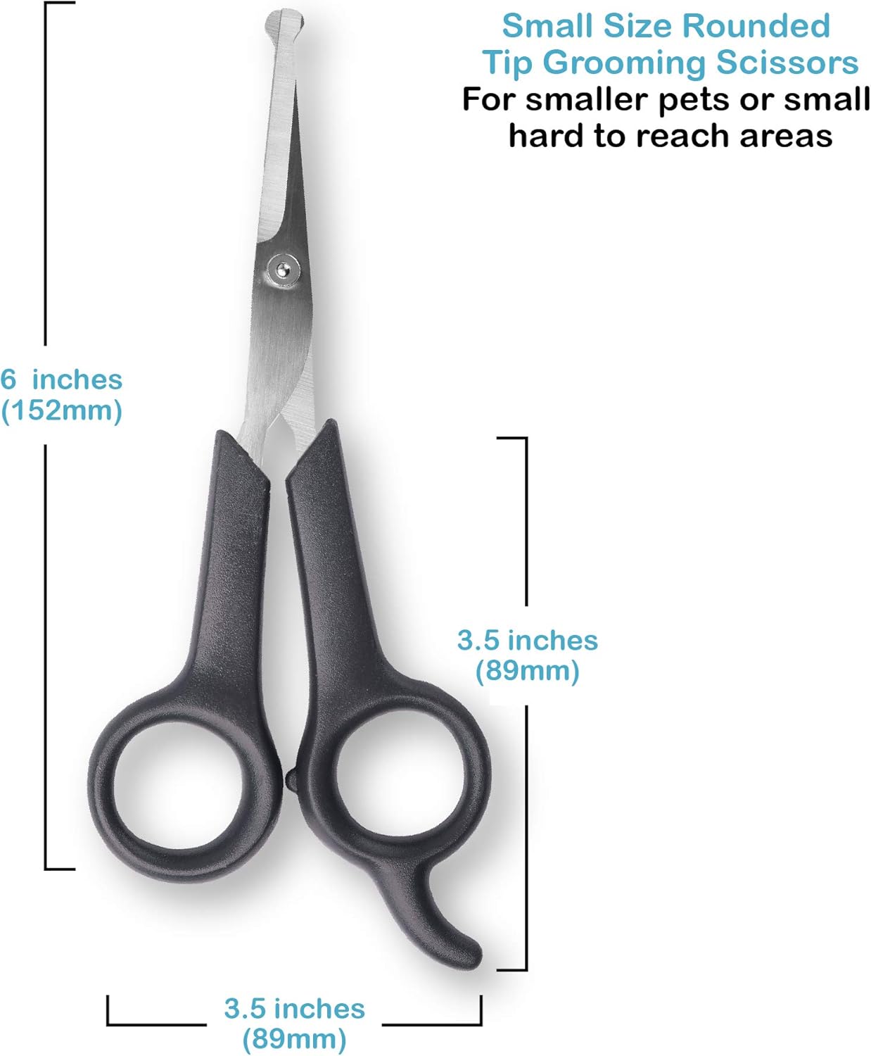 Pet Grooming Scissors Body & Facial Trimmer Durable Stainless Steel Rounded Tips Shears