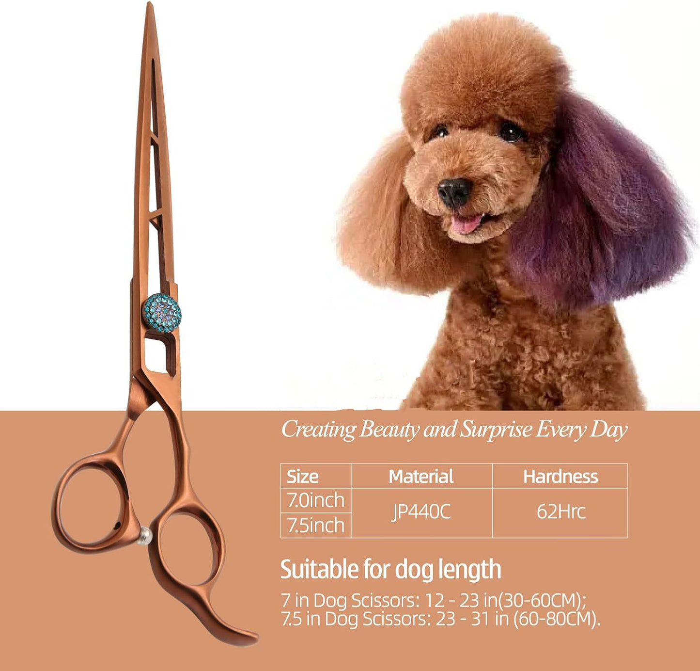Professional Stainless Steel 7inch Grooming Scissors for Dogs Cats and Other Pets
