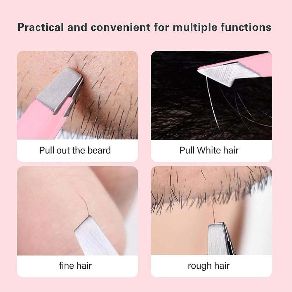 Professional Tweezer Set Precision Tweezers For Facial Hair, Eyebrow Tweezer Stainless Steel