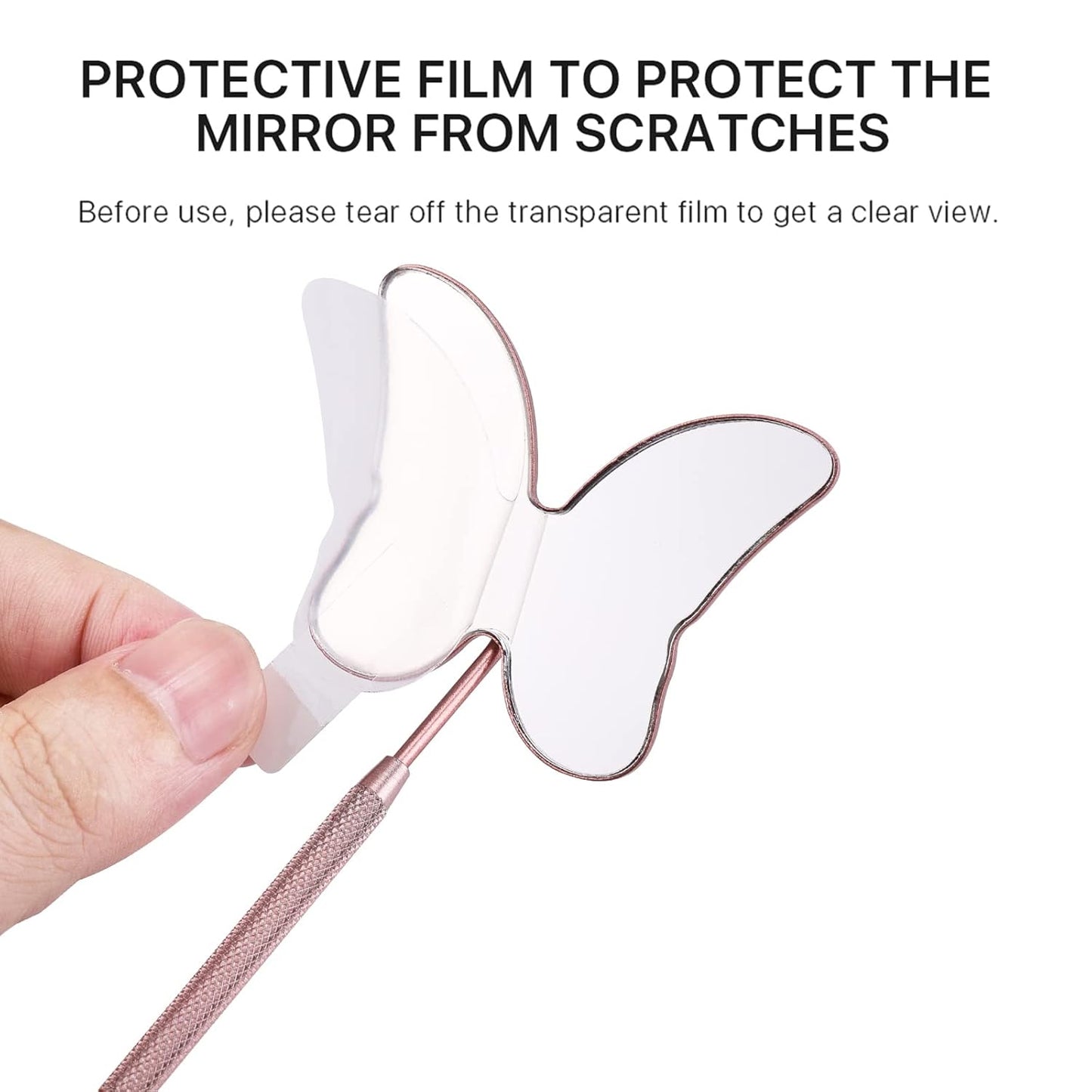 Cute Butterfly Lash Mirror for Eyelash Extensions Stainless Steel Eyelash Makeup Mirror