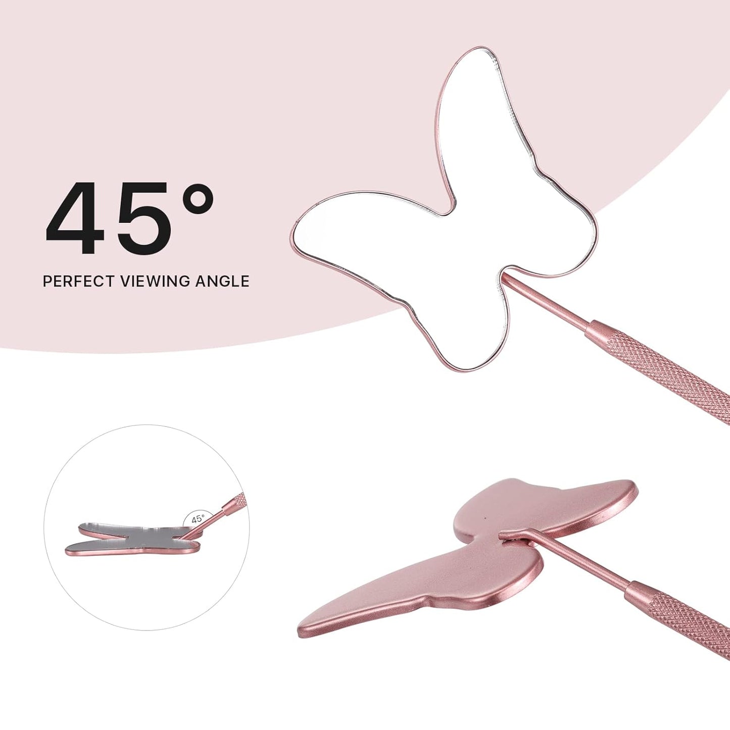Cute Butterfly Lash Mirror for Eyelash Extensions Stainless Steel Eyelash Makeup Mirror