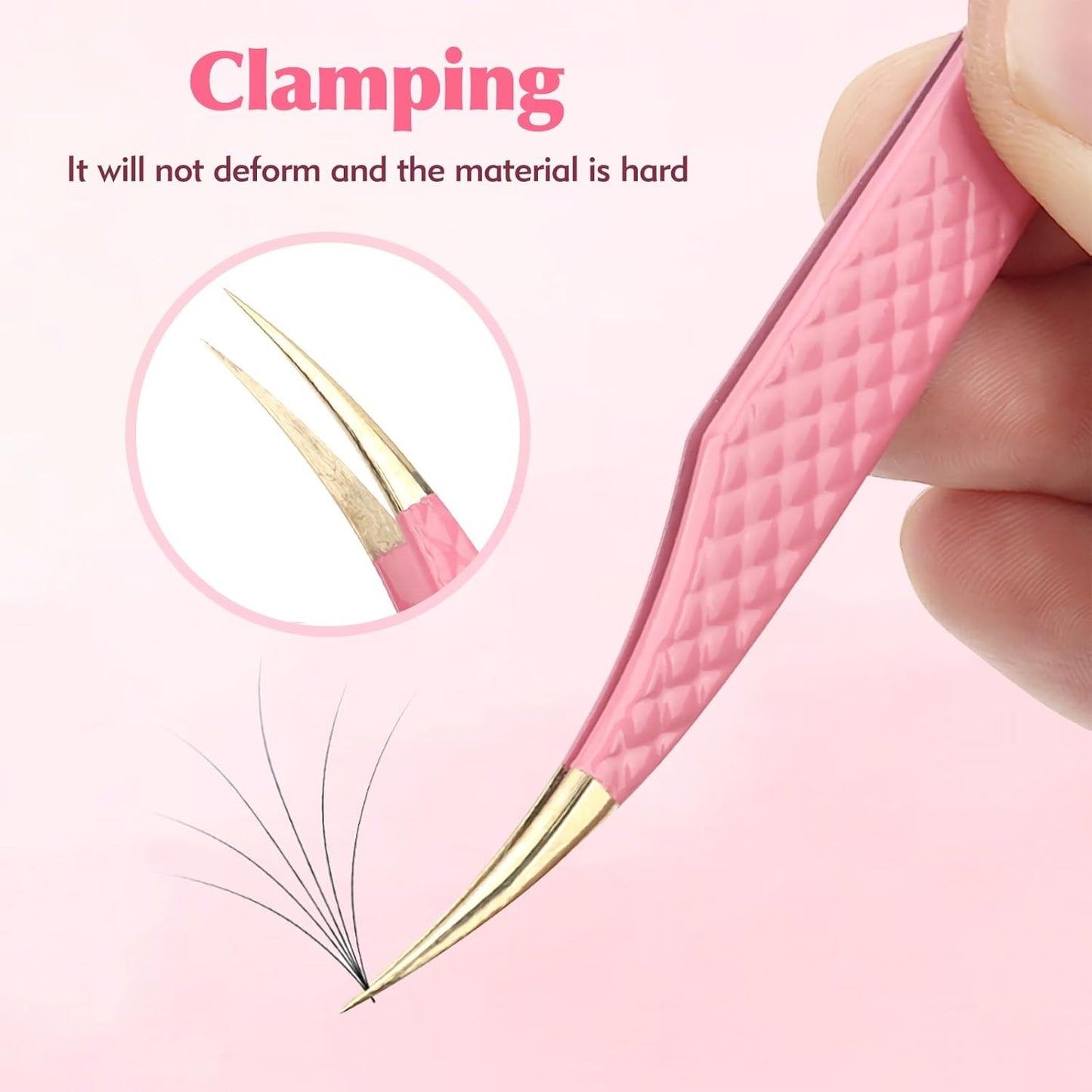 2PCS Professional Lash Tweezers Set, Bent & Straight Tip Precision Eyelash Extension Tweezers