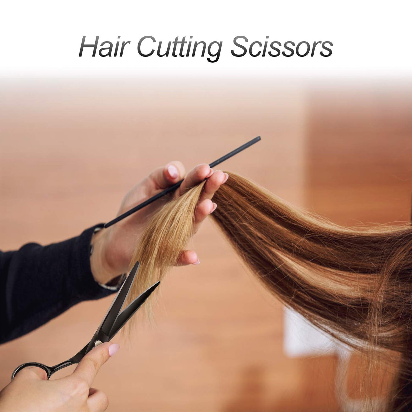 Professional 8-Piece Hair Cutting & Thinning Scissors Set - Black Hairdressing Kit with Comb & Accessories Gift Set