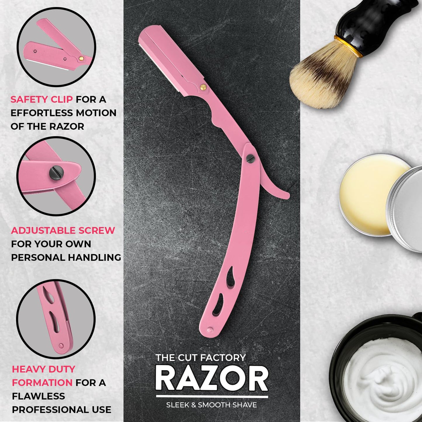 Professional Straight Razor for Men, Barber Straight Edge Razor Safety