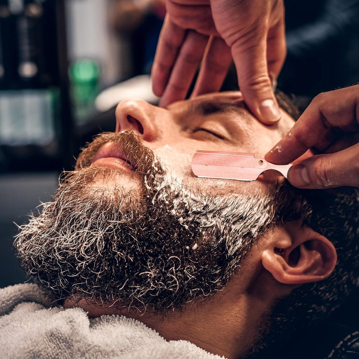 Professional Straight Razor for Men – Barber Straight Edge Razor with 100 Blades