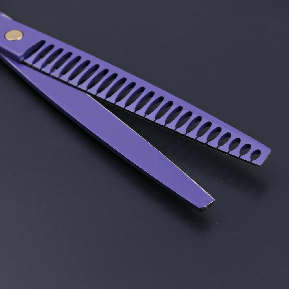 Purple Dragon Professional 8.0-inch Dog Grooming Scissors Set - Straight, Curved & Chunker Shears