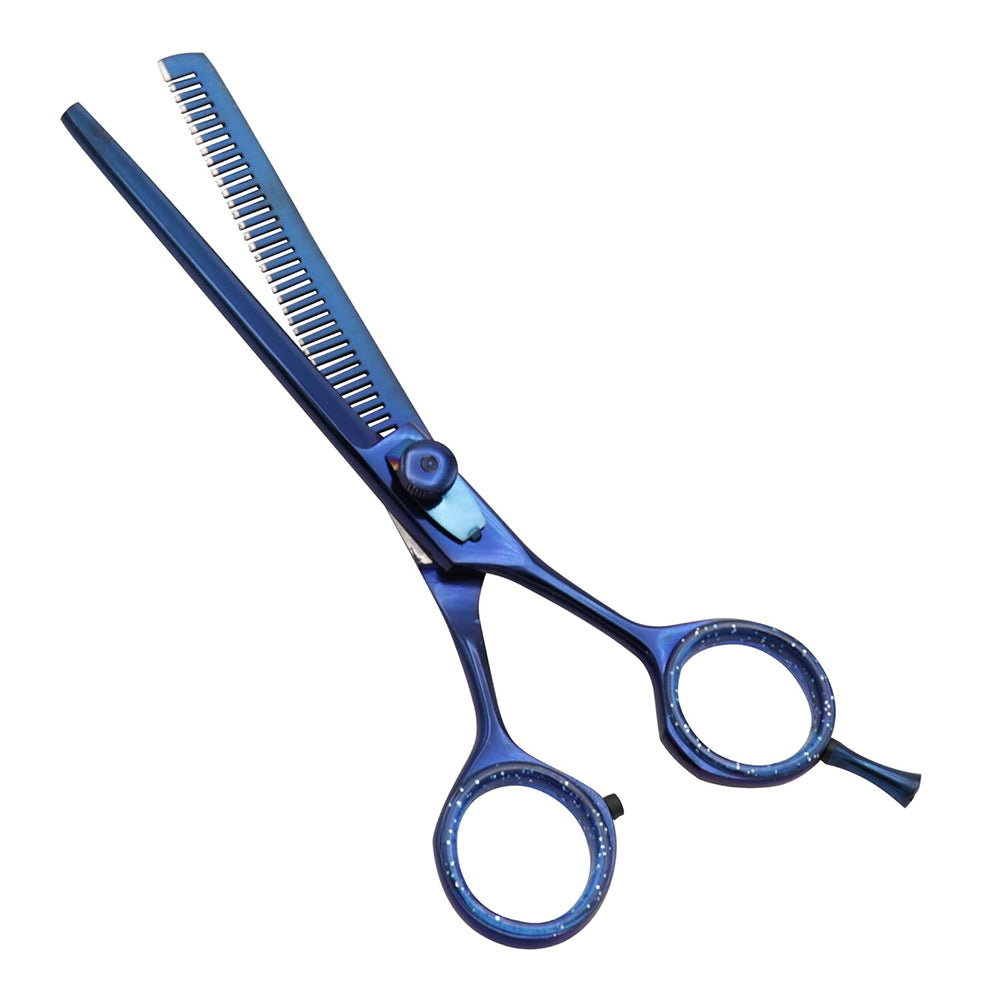 Bite Instruments Professional Hair Cutting Kit - Blue Stainless Steel Shears & Razor Set