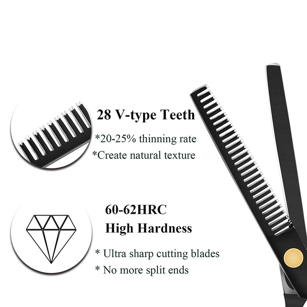 Bite Instruments Professional Hair Cutting Kit 6Piece Hairdressing Shears & Scissors Set