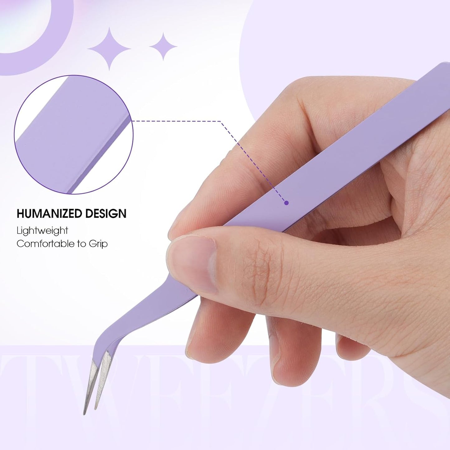 Lash Tweezers for Eyelash Extensions, Stainless Steel Volume lash-tweezers