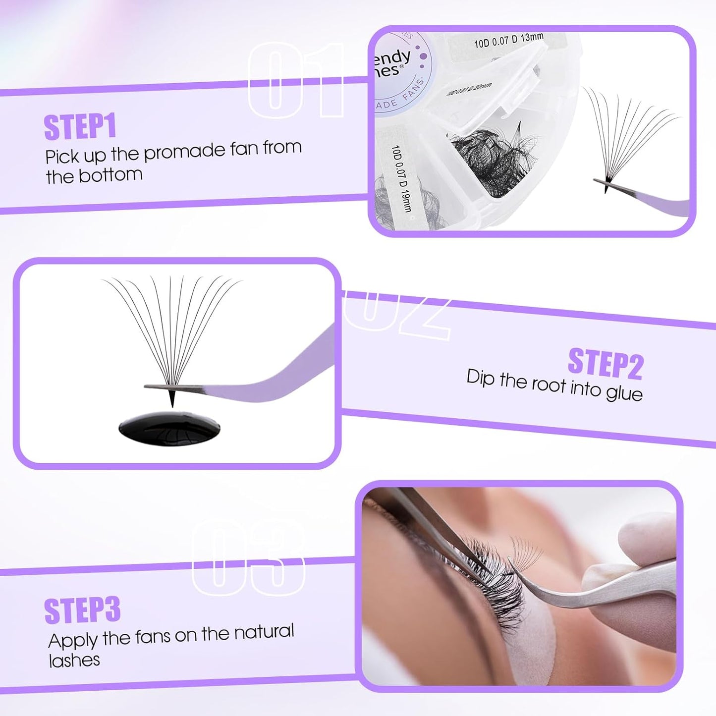 Lash Tweezers for Eyelash Extensions, Stainless Steel Volume lash-tweezers