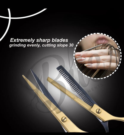 Professional Barber Scissor Kit with Razor & Comb | Bite Instruments Hair Cutting Tools