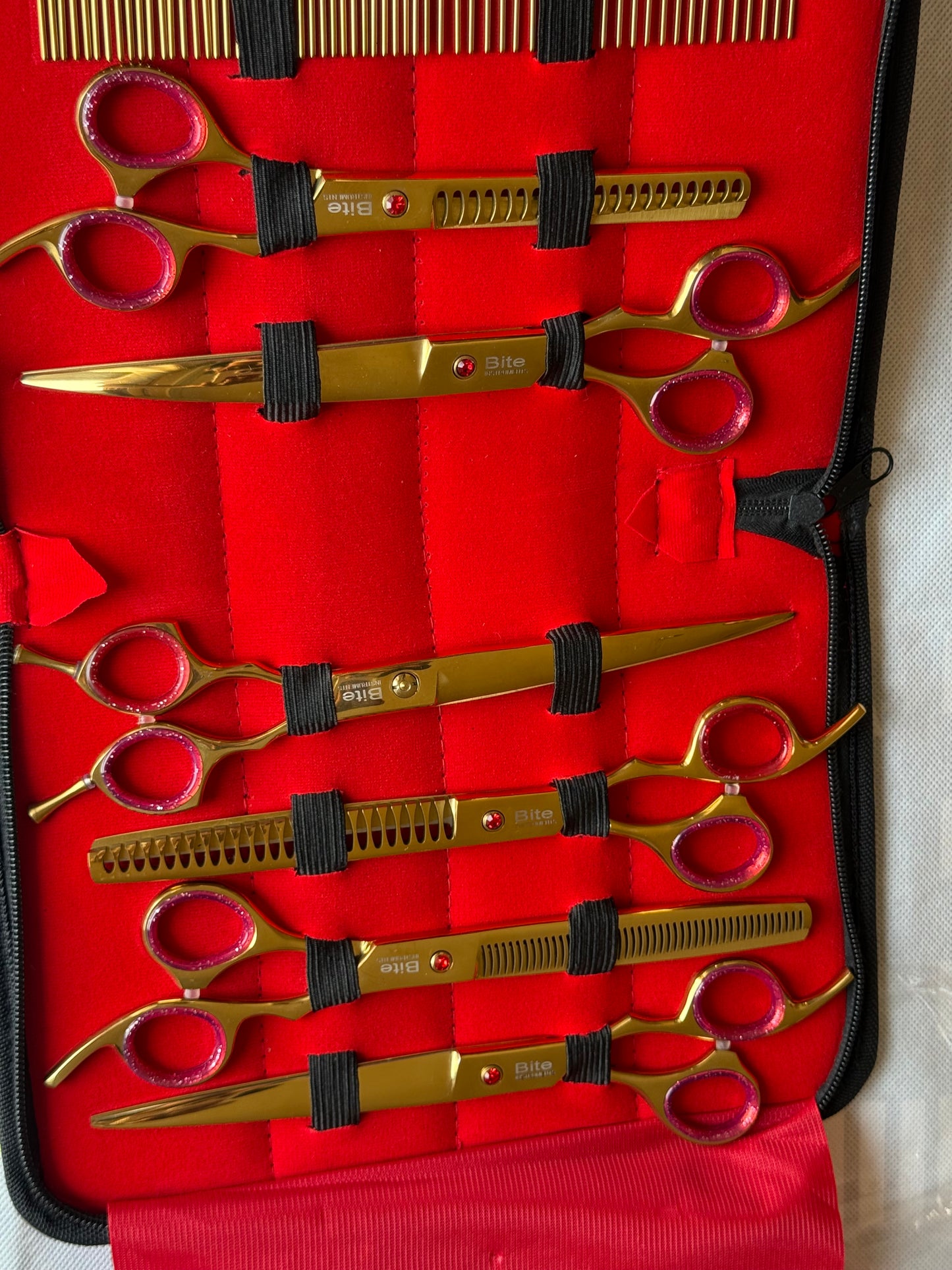 Professional Pet Grooming Scissor Kit – 7-Piece Handmade Set | Dog & Cat Grooming | Bite Instruments Sialkot Edition